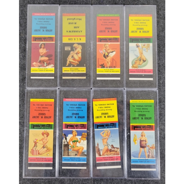 LOT OF 8 - PIN-UP ADVERTISING MATCHBOOK PACKAGES - MATCH CORP, ETC