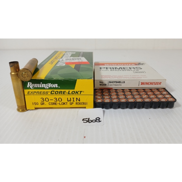 BRASS / PRIMERS: 200X WINCHESTER NO. W209 SHOTSHELL PRIMERS / 21X REMINGTON .30-30 ACKLEY IMPROVED