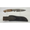 Image 3 : SCHRADE (?) DAMASCUS HUNTING KNIFE W/ SHEATH
