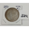 Image 1 : 1891 U.S. SILVER DOLLAR