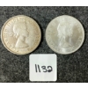 Image 2 : LOT OF 2 - 1958 & 1964 CDN SILVER DOLLARS - BRITISH COLUMBIA & CHARLOTTETOWN