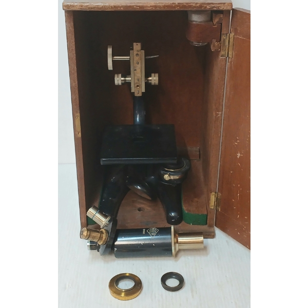 PRIOR 21950 MICROSCOPE - ENAMEL / BRASS - C. VICTORIAN ERA