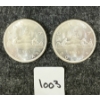 Image 1 : LOT OF 2 - 1963 CDN SILVER DOLLARS - VOYAGEUR 