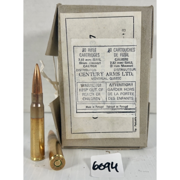 AMMO: 90X FNM 8 MM MAUSER - MILITARY FMJ