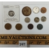 Image 1 : LOT OF 11 - WORLD COINS - INCL ROMAN DENARIUS, 1897 US INDIAN HEAD PENNY & 1918 CDN LG 1 CENT