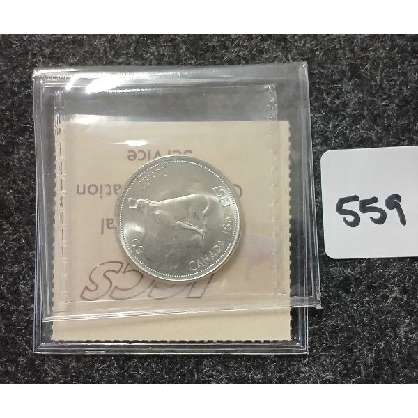 1967 CDN SILVER 50 CENT COIN - ICCS GRADED