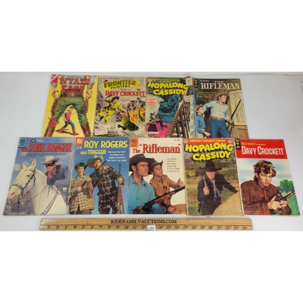 LOT OF 9 - GOLDEN KEY, DELL, DC & CDC COMIC BOOKS - INCL ROY ROGERS, THE RIFLEMAN, ETC