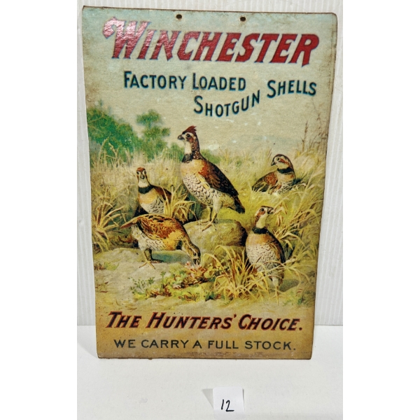 CARDBOARD WINCHESTER AMMUNITION SIGN