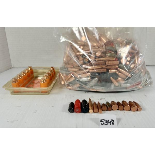 BULLETS: APPROX 750X MIXED RIFLE & HANDGUN BULLETS