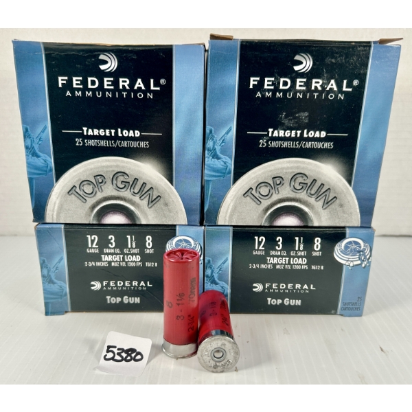 AMMO: 100X FEDERAL 12 GA 2-3/4 IN - #8