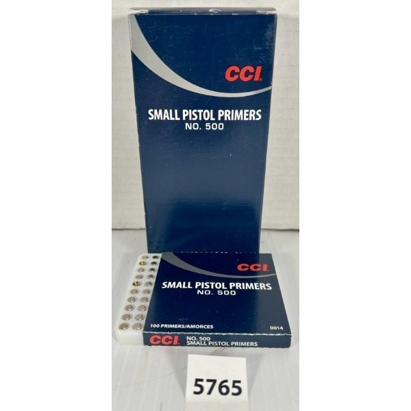 PRIMERS: 900X CCI NO. 500 SMALL PISTOL STANDARD