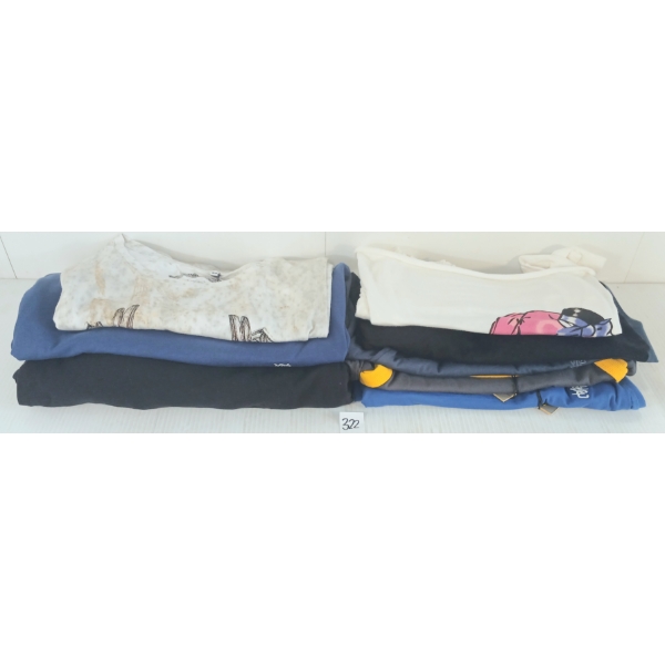 LOT OF 8 - WOMEN'S T-SHIRTS, TANK-TOPS & HOODIES - MFG WESC, INSIGHT, SPLIT & RAGWEAR