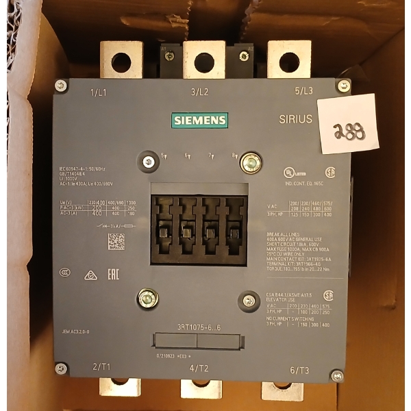 SIEMENS SIRIUS 3RT1075-6 CONTRACTOR