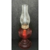 RISDON MFG.CO. P&A RED GLASS WEDDING SCROLL KEROSENE LAMP