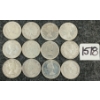 Image 2 : LOT OF 12 - 1943-1966 CDN 25 CENT COINS
