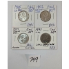 LOT OF 4 - 1955-1957 & 1991 CDN 25 CENT COINS - UNCIRCULATED