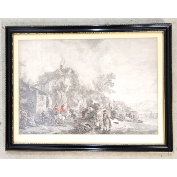 TRADING CAMP BY UNKNOWN ARTIST - FRAMED LITHOGRAPH
