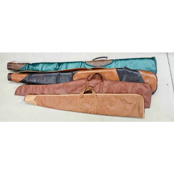 LOT OF 4 - LEATHER LONG GUN CASES