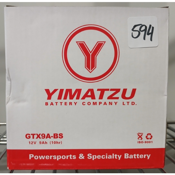 YIMATZU POWER SPORT GTX9A-BS 12V BATTERY