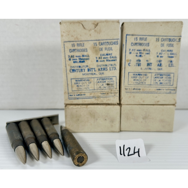 AMMO: 60X 8 MM MAUSER - MILITARY FMJ - ON CLIPS