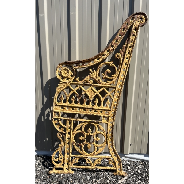 CAST IRON CHURCH PEW END - CIRCA 1890's - ORIGINAL PATINA
