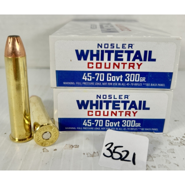 AMMO: 40X NOSLER .45-70 GOVT - 300 GR SP
