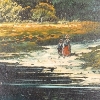 Image 3 : RIVER LANDSCAPE BY DE. P (?) - FRAMED OIL ON CANVAS