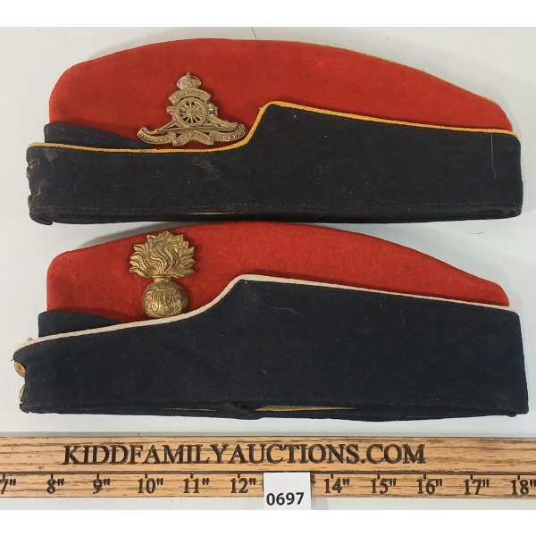 LOT OF 2 - WWII CDN ROYAL ARTILLERY & LES FUSILIERS MONT-ROYAL WEDGE CAPS