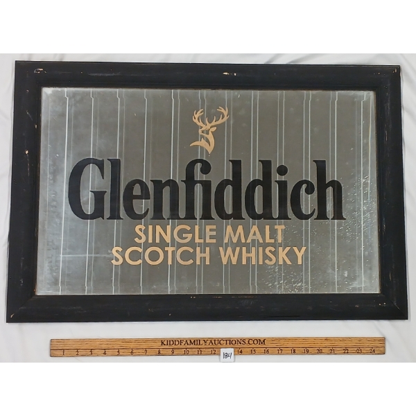 GLENFIDDICH SINGLE MALT SCOTCH WHISKEY FRAMED MIRROR SIGN