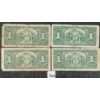Image 2 : LOT OF 4 - 1937 CDN $1 BANKNOTES