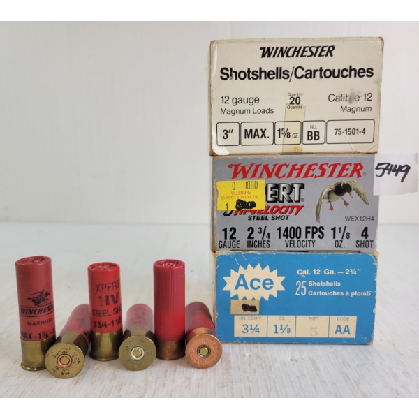 AMMO: 70X MIXED 12GA - 2-3/4 & 3IN - #4, 5 & BB SHOT