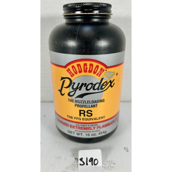 POWDER: APPROX 0.75 LB HODGDON PYRODEX (FFG EQUIV.)