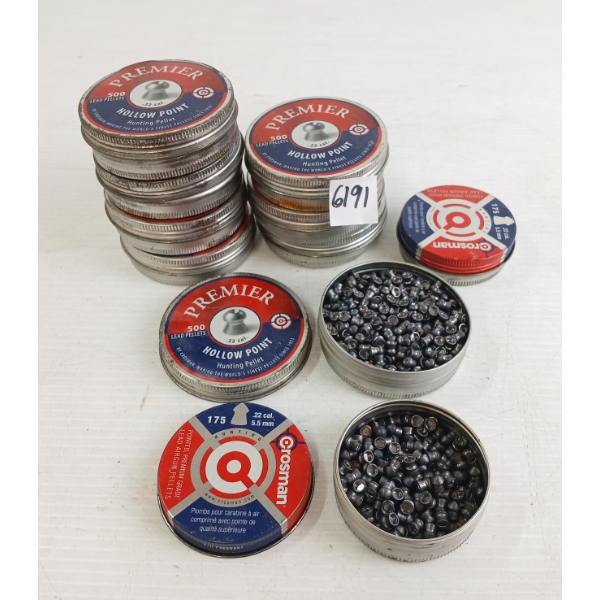 PELLETS: APPROX 4350X CROSMAN & PREMIER .22CAL PELLETS