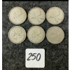 Image 1 : LOT OF 6 - 1955-1965 CDN 25 CENT COINS