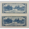 Image 2 : LOT OF 2 - 1954 CDN $5 BANKNOTES