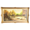 Image 1 : AUTUMN SUNRISE AT THE RIVER BY LEONI - FRAMED OIL ON CANVAS