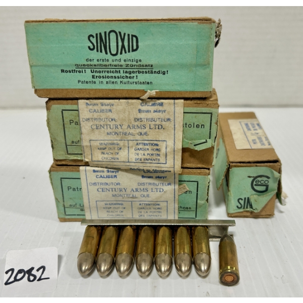 AMMO: 64X GECO 9 MM STEYR - FMJ - ON CLIPS