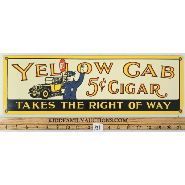 YELLOW CAB 5 CENT CIGAR - SSP SIGN