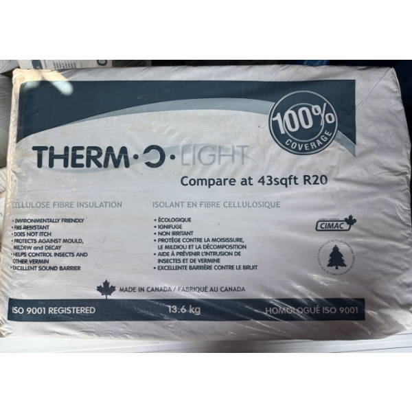 LOT OF 100 - THERM-O-LIGHT CELLULOSE INSULATION BALES