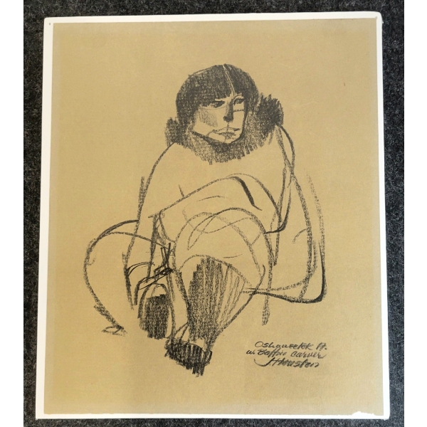 "BAFFIN CARVER" BY JAMES ARCHIBALD HOUSTON (1921 - 2005) - CHARCOAL ON PAPER
