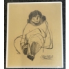 Image 1 : "BAFFIN CARVER" BY JAMES ARCHIBALD HOUSTON (1921 - 2005) - CHARCOAL ON PAPER
