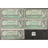 Image 1 : LOT OF 5 - 1967 CDN $1 BANKNOTES - UNCIRCULATED