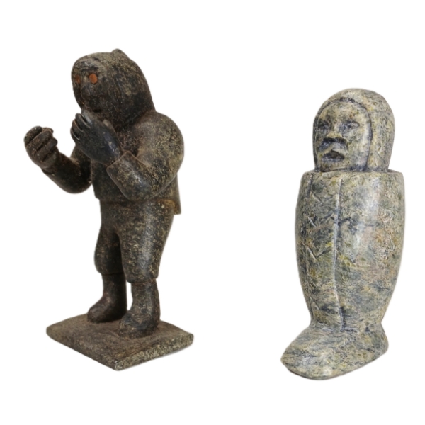 LOT OF 2 - HUMAN FIGURES - SIGNED - STONE