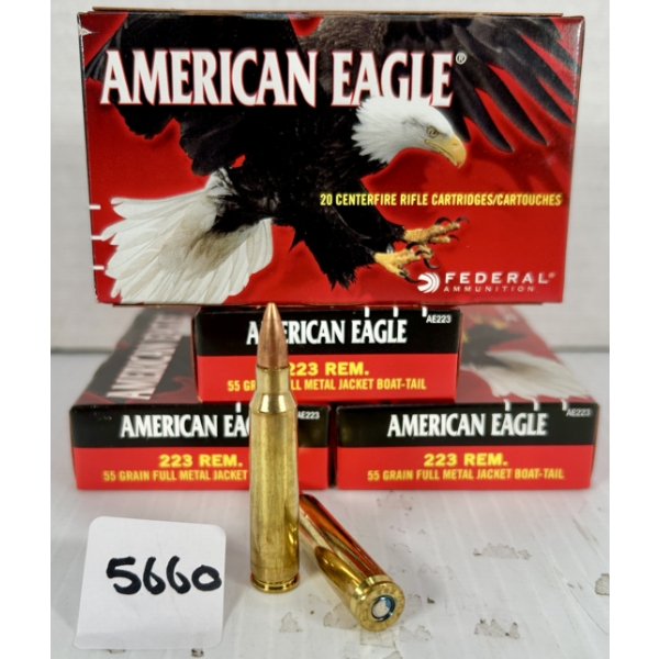 AMMO: 80X FEDERAL .223 REM - 55GR FMJ