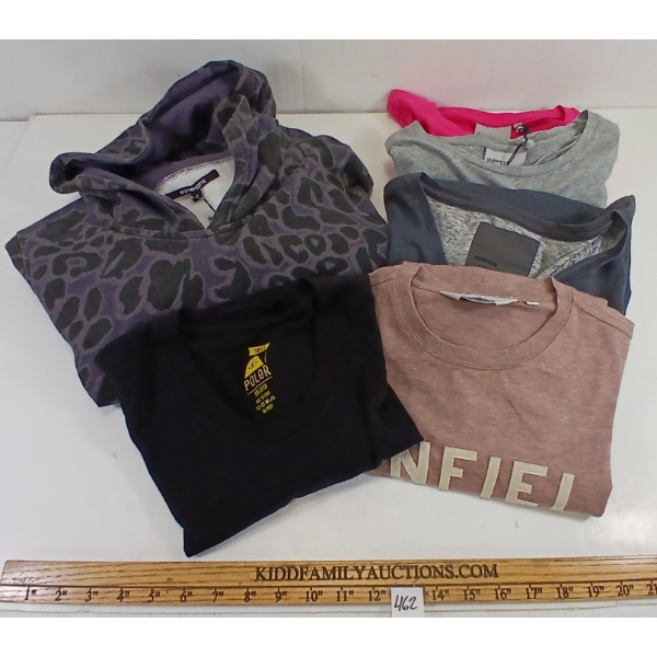 LOT OF 6 - WOMEN'S HOOIDE, T-SHIRTS & LONG SLEEVES - MFG POLER, INSIGHT, WESC, ETC