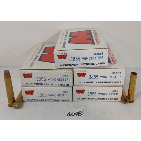 AMMO / BRASS: 15X WINCHESTER WESTERN .38-55 WIN LIVE - 83X BRASS