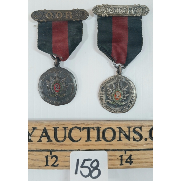 LOT OF 2 - 1860-1910 SILVER & BRONZE QUEEN'S OWN RIFLES SEMI-CENTENNIAL REUNION MEDALS
