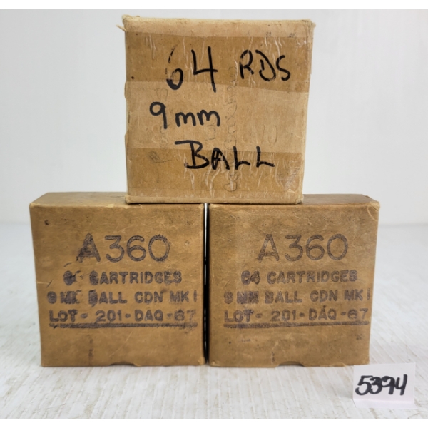 AMMO: 192X 9MM CDN MILITARY ISSUED
