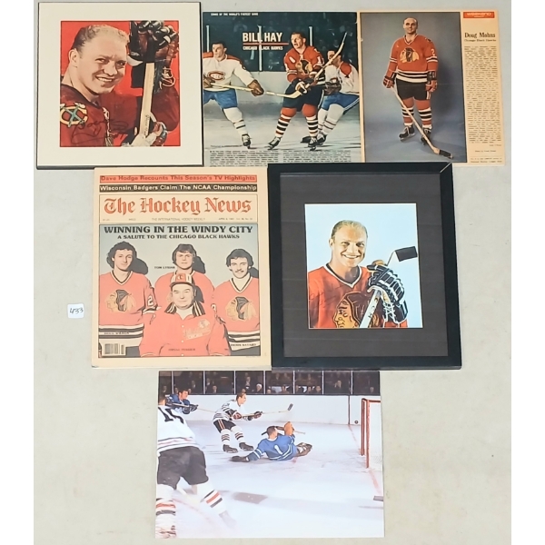 LOT OF 6 - CHICAGO BLACK HAWKS BOBBY HULL FRAMED AUTOGRAPHED PHOTO & FOAM CORE SIGNS