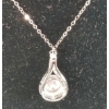Image 3 : STERLING SILVER SIMULATED DIAMOND (CZ) TEARDROP NECKLACE 